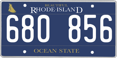 RI license plate 680856