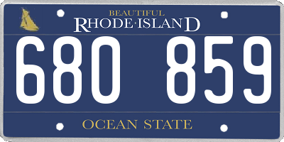 RI license plate 680859