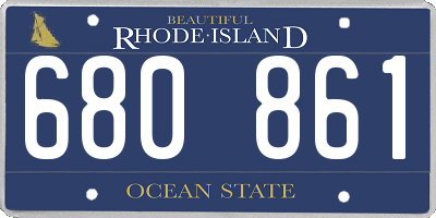 RI license plate 680861