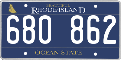 RI license plate 680862