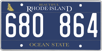 RI license plate 680864