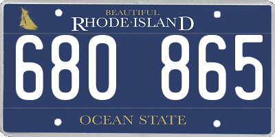 RI license plate 680865