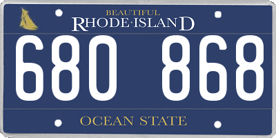RI license plate 680868