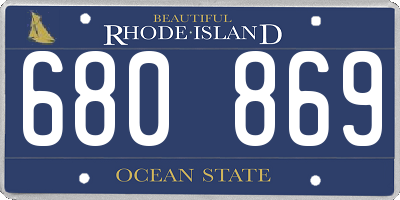 RI license plate 680869