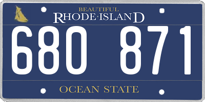 RI license plate 680871