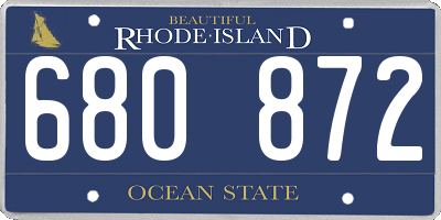 RI license plate 680872