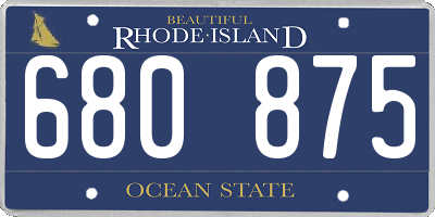 RI license plate 680875