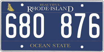 RI license plate 680876