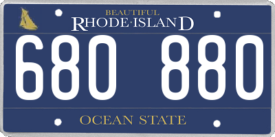 RI license plate 680880