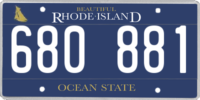 RI license plate 680881