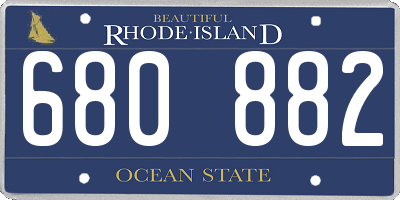 RI license plate 680882
