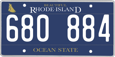 RI license plate 680884