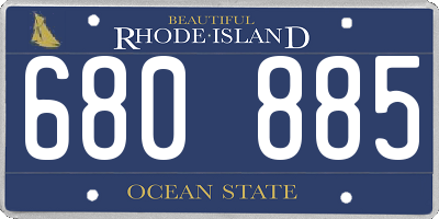 RI license plate 680885