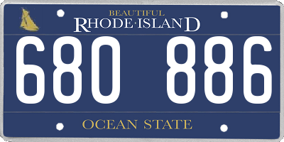 RI license plate 680886