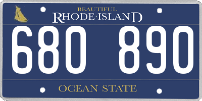 RI license plate 680890
