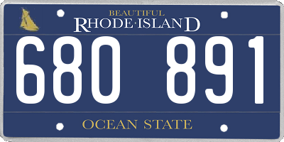 RI license plate 680891