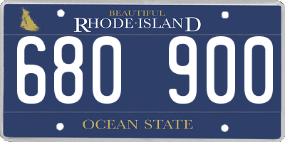 RI license plate 680900