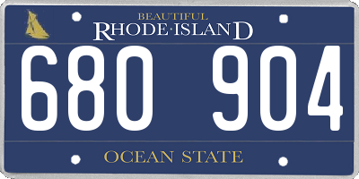 RI license plate 680904