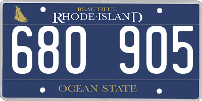 RI license plate 680905