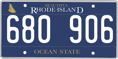 RI license plate 680906