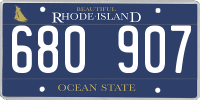 RI license plate 680907