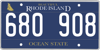 RI license plate 680908