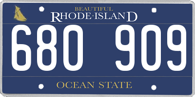 RI license plate 680909