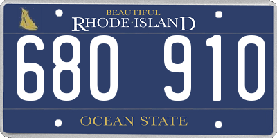 RI license plate 680910