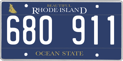 RI license plate 680911