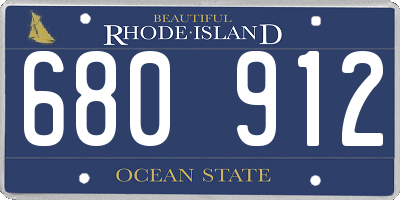 RI license plate 680912