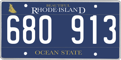 RI license plate 680913