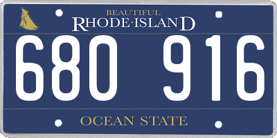 RI license plate 680916