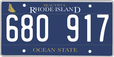 RI license plate 680917