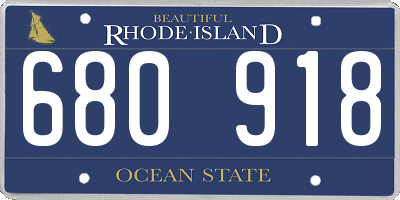 RI license plate 680918