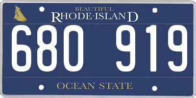RI license plate 680919