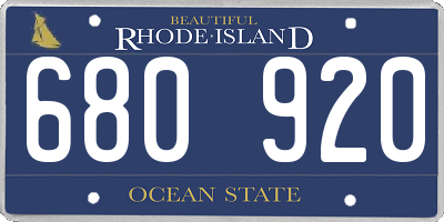 RI license plate 680920