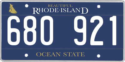RI license plate 680921