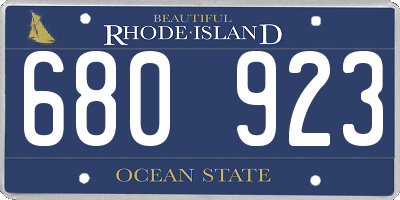RI license plate 680923