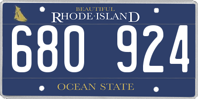 RI license plate 680924