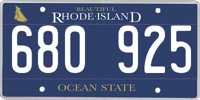 RI license plate 680925