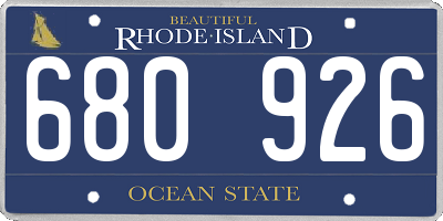 RI license plate 680926