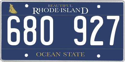 RI license plate 680927