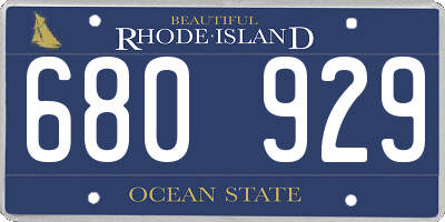 RI license plate 680929
