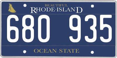 RI license plate 680935