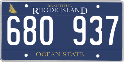 RI license plate 680937