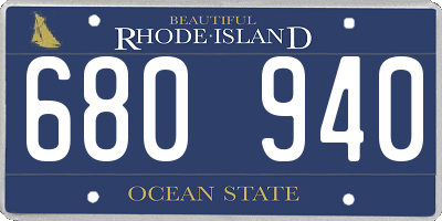 RI license plate 680940