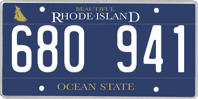 RI license plate 680941