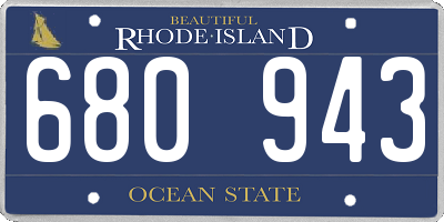 RI license plate 680943
