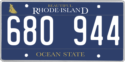 RI license plate 680944