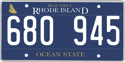 RI license plate 680945